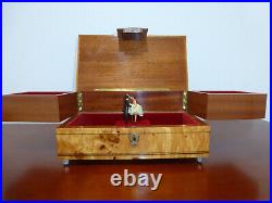 Vintage Swiss Pre Reuge MAPSA Dancing Ballerina Musical Jewelry Box Automaton