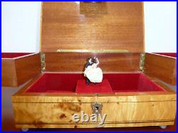 Vintage Swiss Pre Reuge MAPSA Dancing Ballerina Musical Jewelry Box Automaton