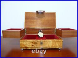 Vintage Swiss Pre Reuge MAPSA Dancing Ballerina Musical Jewelry Box Automaton