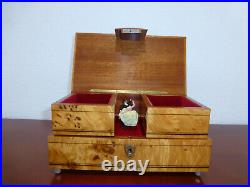 Vintage Swiss Pre Reuge MAPSA Dancing Ballerina Musical Jewelry Box Automaton