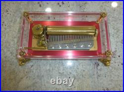 Vintage Swiss Reuge 72 Music Box Clear Acrylic Case Dolphin Legs Vintage Swiss Reuge 72 Music Box Clear Acrylic Case Dolphin Legs