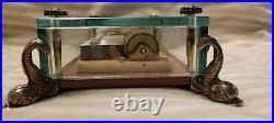 Vintage Swiss Reuge 72 Music Box, Crystal Clear Glass Case With Dolphin Legs