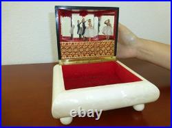 Vintage Swiss Reuge Couple Dancing Ballerina Musical Jewelry Box Automaton