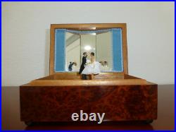Vintage Swiss Reuge Couple Dancing Ballerina Musical Jewelry Box Automaton Vintage Swiss Reuge Couple Dancing Ballerina Musical Jewelry Box Automaton