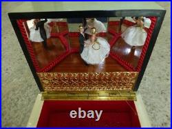 Vintage Swiss Reuge Couple Dancing Ballerina Musical Jewelry Box Automaton