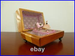 Vintage Swiss Reuge Dancing Ballerina Music Box Automaton Storage Case