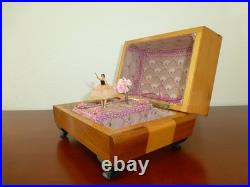 Vintage Swiss Reuge Dancing Ballerina Music Box Automaton Storage Case