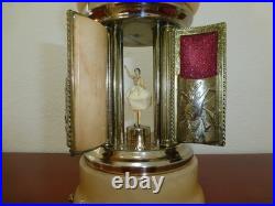 Vintage Swiss Reuge Dancing Ballerina Music Box Carousel Items Holder