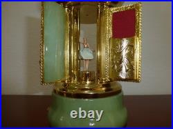 Vintage Swiss Reuge Dancing Ballerina Music Box Carousel Items Holder