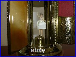 Vintage Swiss Reuge Dancing Ballerina Music Box Carousel Items Holder