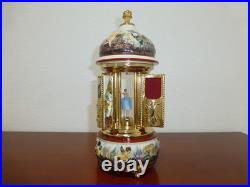 Vintage Swiss Reuge Dancing Ballerina Music Box Carousel Porcelain Items Holder