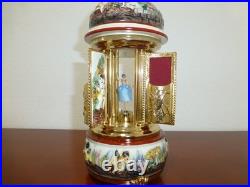 Vintage Swiss Reuge Dancing Ballerina Music Box Carousel Porcelain Items Holder