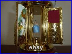 Vintage Swiss Reuge Dancing Ballerina Music Box Carousel Porcelain Items Holder