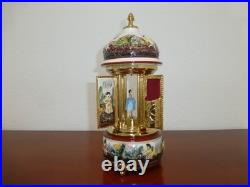 Vintage Swiss Reuge Dancing Ballerina Music Box Carousel Porcelain Items Holder
