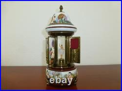Vintage Swiss Reuge Dancing Ballerina Music Box Carousel Porcelain Items Holder