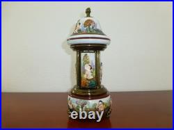 Vintage Swiss Reuge Dancing Ballerina Music Box Carousel Porcelain Items Holder