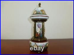 Vintage Swiss Reuge Dancing Ballerina Music Box Carousel Porcelain Items Holder