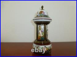 Vintage Swiss Reuge Dancing Ballerina Music Box Carousel Porcelain Items Holder
