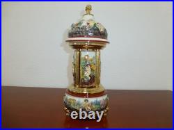 Vintage Swiss Reuge Dancing Ballerina Music Box Carousel Porcelain Items Holder