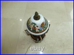 Vintage Swiss Reuge Dancing Ballerina Music Box Carousel Porcelain Items Holder