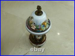 Vintage Swiss Reuge Dancing Ballerina Music Box Carousel Porcelain Items Holder