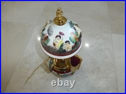 Vintage Swiss Reuge Dancing Ballerina Music Box Carousel Porcelain Items Holder