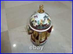 Vintage Swiss Reuge Dancing Ballerina Music Box Carousel Porcelain Items Holder