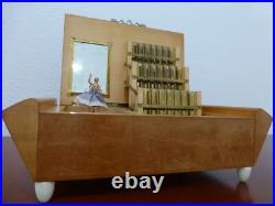 Vintage Swiss Reuge Dancing Ballerina Music Box Wooden Cigarette Holder Vintage Swiss Reuge Dancing Ballerina Music Box Wooden Cigarette Holder