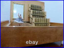 Vintage Swiss Reuge Dancing Ballerina Music Box Wooden Cigarette Holder Vintage Swiss Reuge Dancing Ballerina Music Box Wooden Cigarette Holder