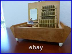 Vintage Swiss Reuge Dancing Ballerina Music Box Wooden Cigarette Holder Vintage Swiss Reuge Dancing Ballerina Music Box Wooden Cigarette Holder