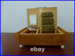 Vintage Swiss Reuge Dancing Ballerina Music Box Wooden Cigarette Holder Vintage Swiss Reuge Dancing Ballerina Music Box Wooden Cigarette Holder