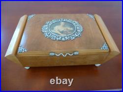 Vintage Swiss Reuge Dancing Ballerina Music Box Wooden Cigarette Holder Vintage Swiss Reuge Dancing Ballerina Music Box Wooden Cigarette Holder