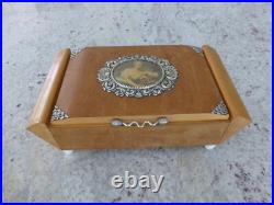 Vintage Swiss Reuge Dancing Ballerina Music Box Wooden Cigarette Holder Vintage Swiss Reuge Dancing Ballerina Music Box Wooden Cigarette Holder