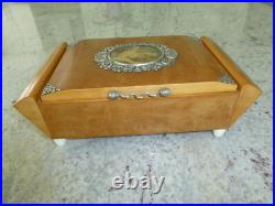 Vintage Swiss Reuge Dancing Ballerina Music Box Wooden Cigarette Holder Vintage Swiss Reuge Dancing Ballerina Music Box Wooden Cigarette Holder