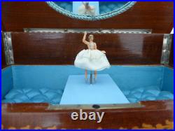 Vintage Swiss Reuge Dancing Ballerina Musical Jewelry Box Automaton Vintage Swiss Reuge Dancing Ballerina Musical Jewelry Box Automaton