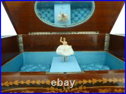 Vintage Swiss Reuge Dancing Ballerina Musical Jewelry Box Automaton Vintage Swiss Reuge Dancing Ballerina Musical Jewelry Box Automaton