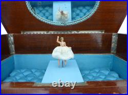 Vintage Swiss Reuge Dancing Ballerina Musical Jewelry Box Automaton Vintage Swiss Reuge Dancing Ballerina Musical Jewelry Box Automaton