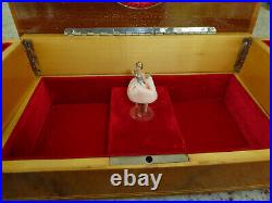 Vintage Swiss Reuge Dancing Ballerina Musical Jewelry Box Automaton