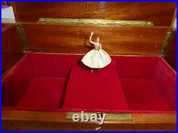 Vintage Swiss Reuge Dancing Ballerina Musical Jewelry Box Automaton (See Video)