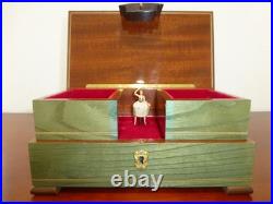 Vintage Swiss Reuge Dancing Ballerina Musical Jewelry Box Automaton (See Video)