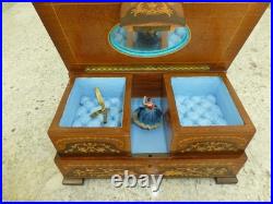 Vintage Swiss Reuge Dancing Ballerina Musical Jewelry Box Automaton (See Video)
