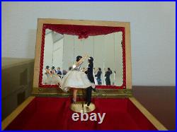 Vintage Swiss Reuge Dancing Ballerina Musical Jewelry Box Automaton (See Video)