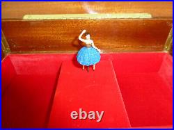 Vintage Swiss Reuge Dancing Ballerina Musical Jewelry Box Automaton (See Video)