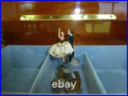 Vintage Swiss Reuge Dancing Ballerina Musical Jewelry Box Automaton (See Video)