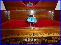 Vintage Swiss Reuge Dancing Ballerina Musical Jewelry Box Automaton (See Video)