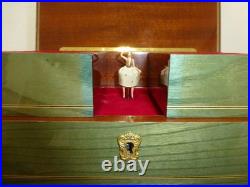 Vintage Swiss Reuge Dancing Ballerina Musical Jewelry Box Automaton (See Video)