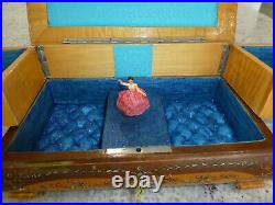 Vintage Swiss Reuge Dancing Ballerina Musical Jewelry Box Automaton (See Video)