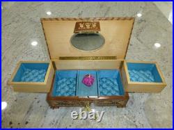 Vintage Swiss Reuge Dancing Ballerina Musical Jewelry Box Automaton (See Video)