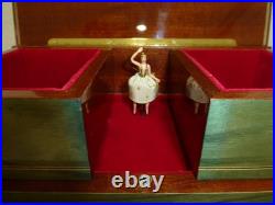 Vintage Swiss Reuge Dancing Ballerina Musical Jewelry Box Automaton (See Video)