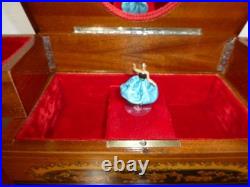Vintage Swiss Reuge Dancing Ballerina Musical Jewelry Box Automaton (See Video)